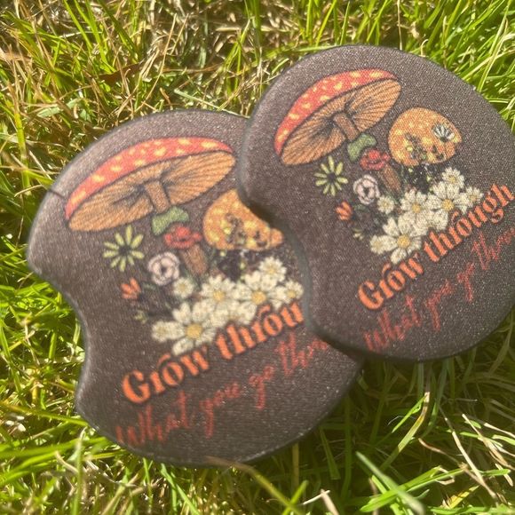 Grow Through Mushroom Coaster Set | Car Decor | Car Accessories - Picture 3 of 10